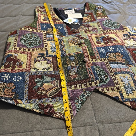 Vtg Westbound Christmas Vest Women's 1X Snowmen Ornaments Holiday Theme NWT - Picture 10 of 10